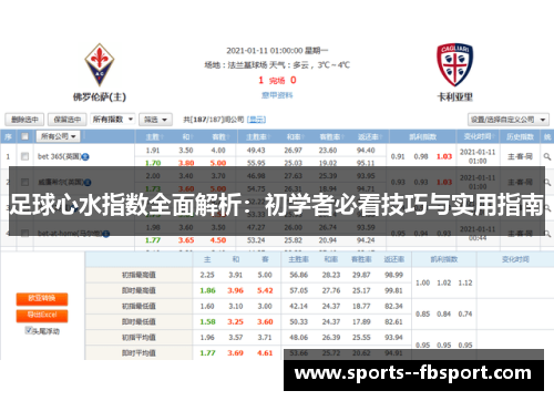 足球心水指数全面解析：初学者必看技巧与实用指南